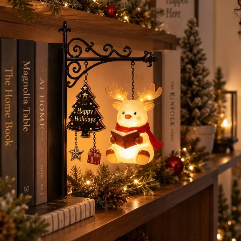 Bookshelf Lamp Hanging Style Warm LED Christmas Decor