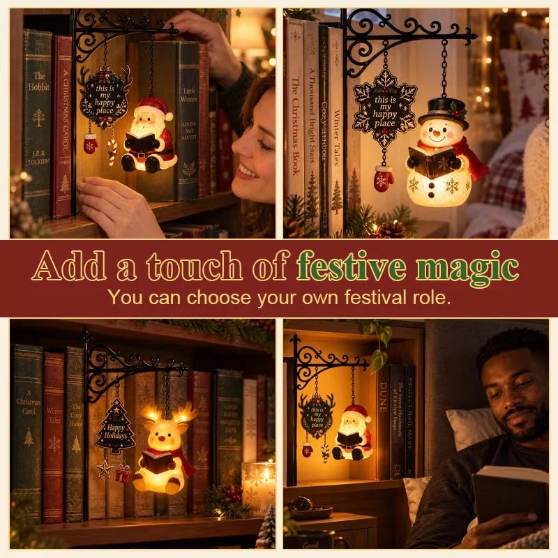 Bookshelf Lamp Hanging Style Warm LED Christmas Decor
