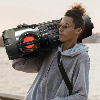 Boombox 60W Dual Subwoofers Bluetooth CD Player
