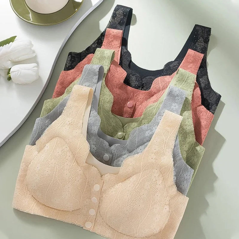 Bra Front Closure Wire-Free Soft Support