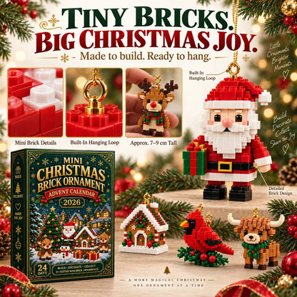 Building Brick Advent Calendar 24 Mini Builds Hanging Decorations