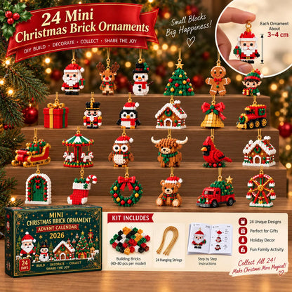 Building Brick Advent Calendar 24 Mini Builds Hanging Decorations