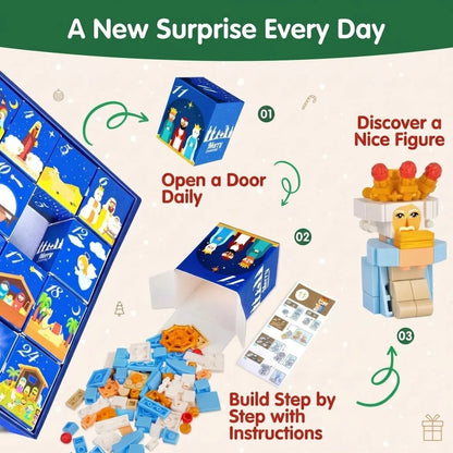 Building Brick Advent Calendar Nativity Scene Set of 24