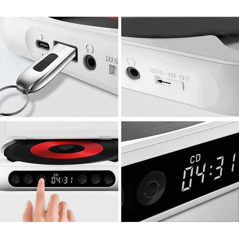 CD Player Portable Bluetooth Hi-Fi Sound