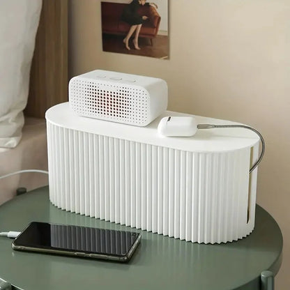 Cable Management Box Fits Power Strips Minimalist White