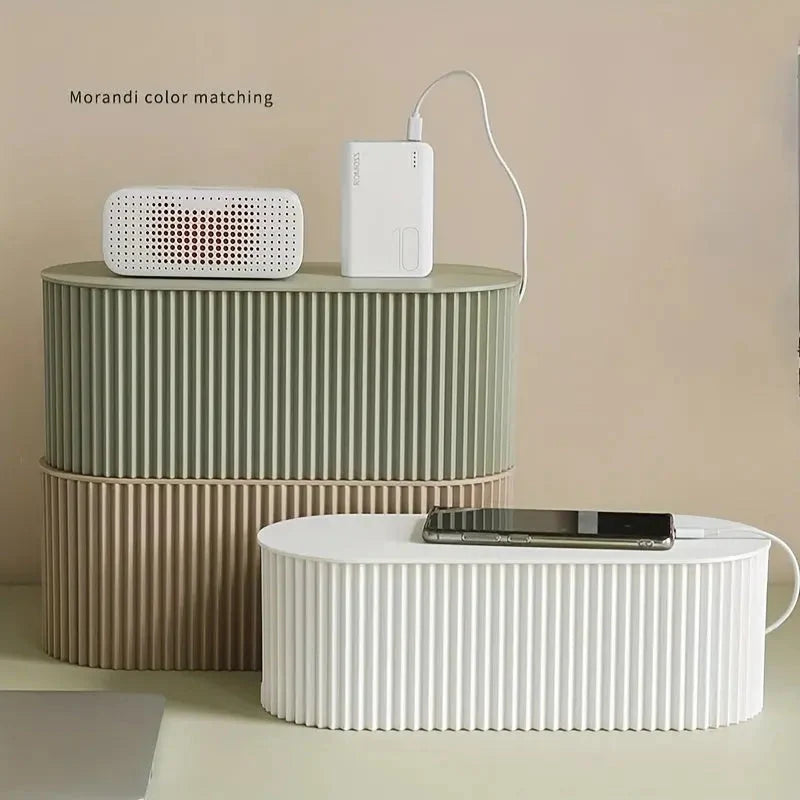 Cable Management Box Fits Power Strips Minimalist White
