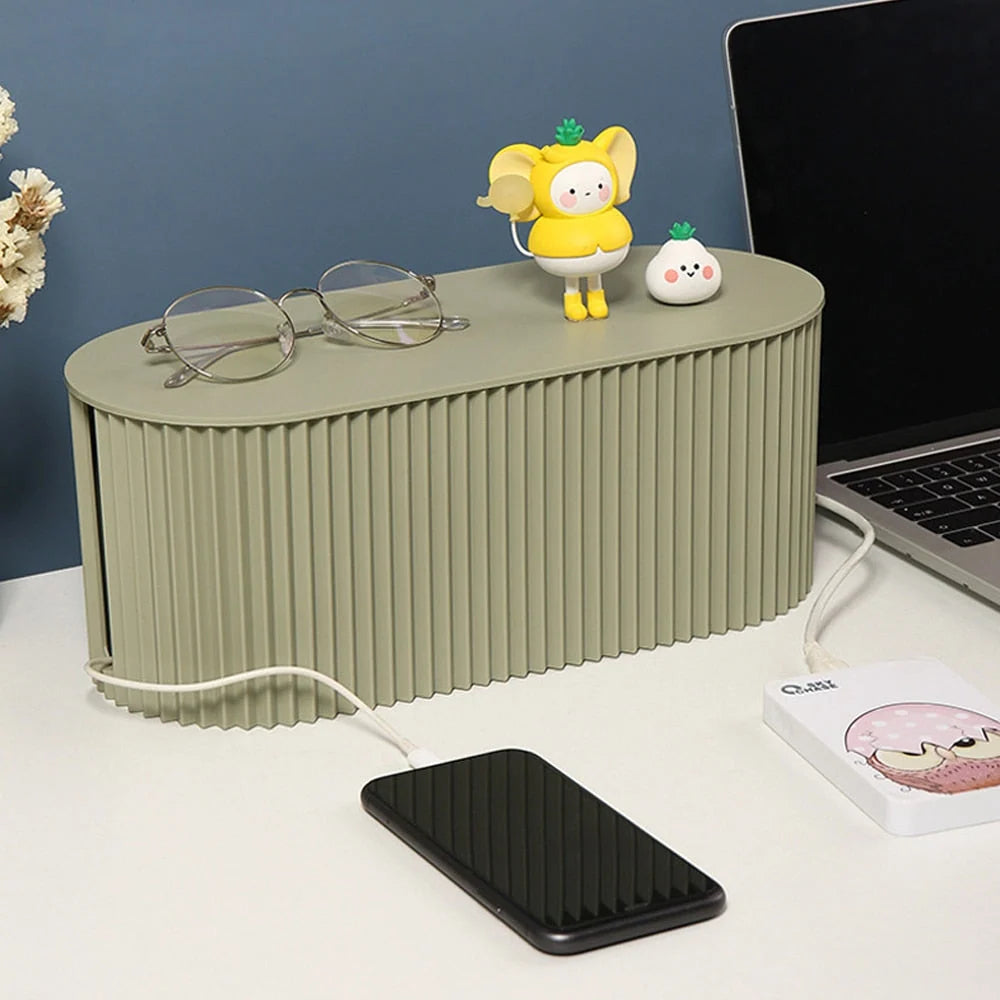 Cable Organizer Box Plastic Spacious Storage for Cords & Chargers