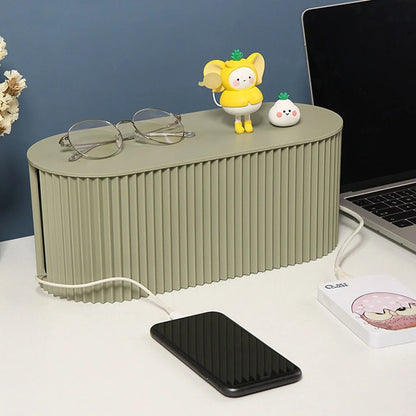 Cable Organizer Box Plastic Spacious Storage for Cords & Chargers