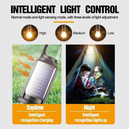 Camping Lantern Solar & USB Rechargeable Adjustable Brightness