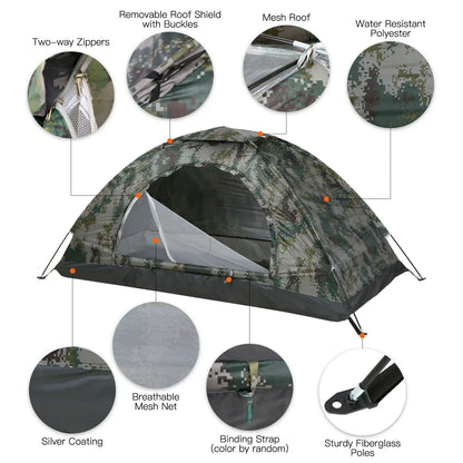 Camping Tent Ultralight UV-Protective Fine Mesh Door