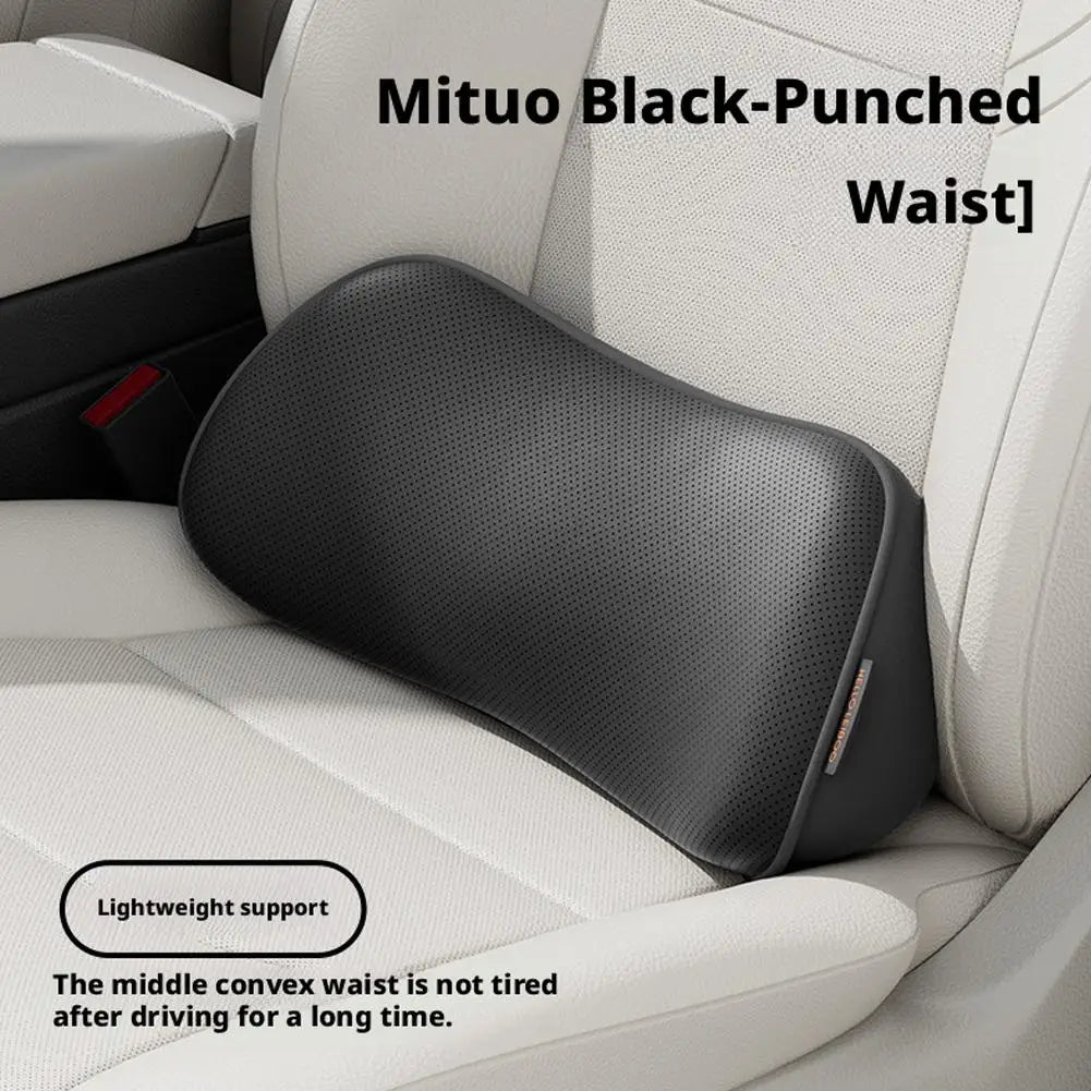 Car Backrest Cushion Ergonomic Breathable Non-Slip Base & Reinforced Hooks