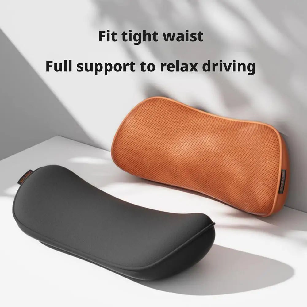Car Backrest Cushion Ergonomic Breathable Non-Slip Base & Reinforced Hooks