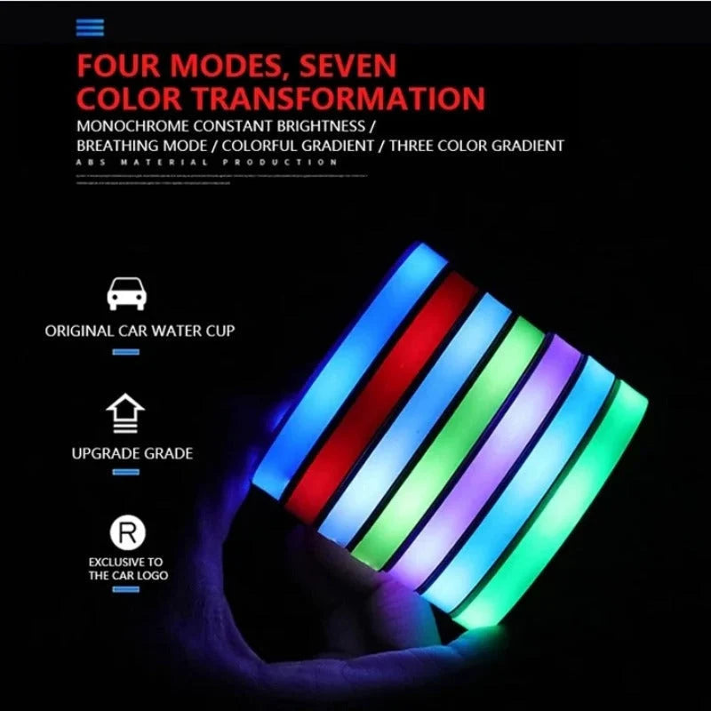 Car Coaster Set Multicolor LED Motion Activated USB Rechargeable