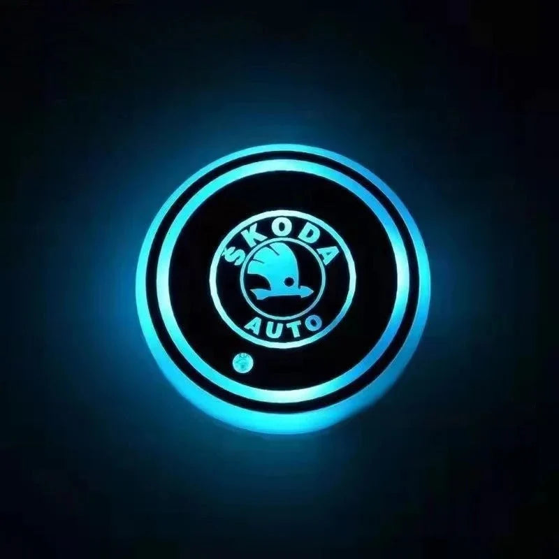 Car Coaster Set Multicolor LED Motion Activated USB Rechargeable