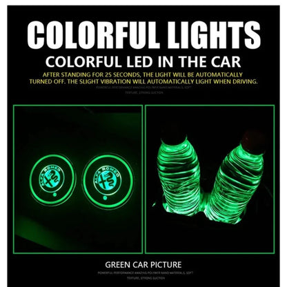Car Coaster Set Multicolor LED Motion Activated USB Rechargeable