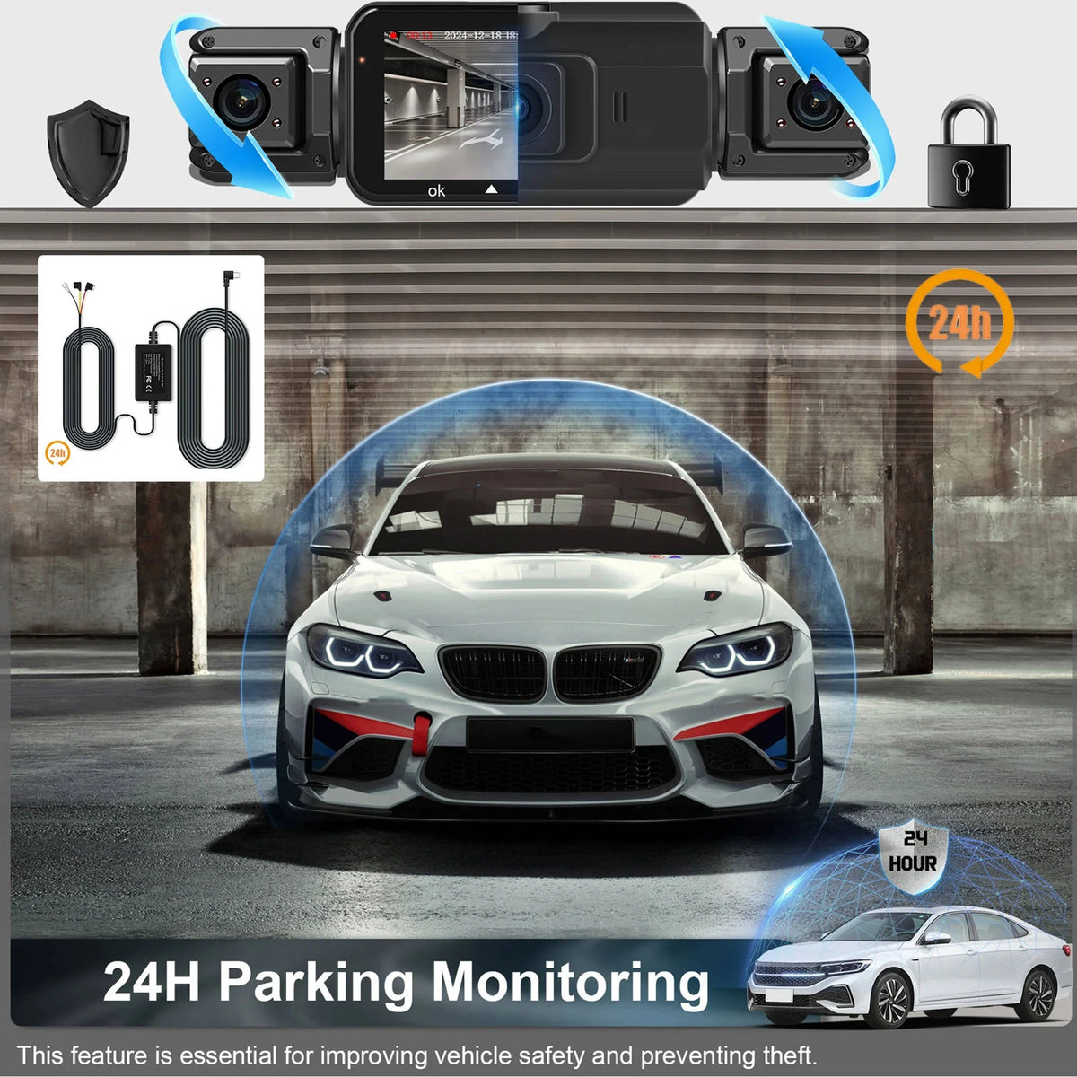 Car Dash Cam 4-Camera Surround Recording Night Vision