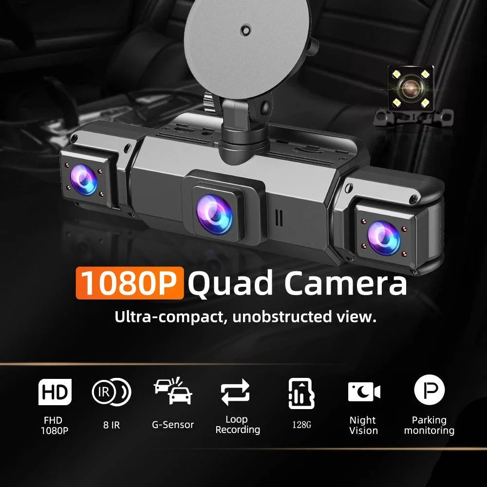 Car Dash Cam 4-Camera Surround Recording Night Vision