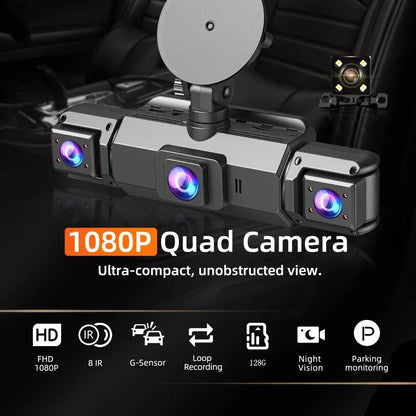 Car Dash Cam 4-Camera Surround Recording Night Vision