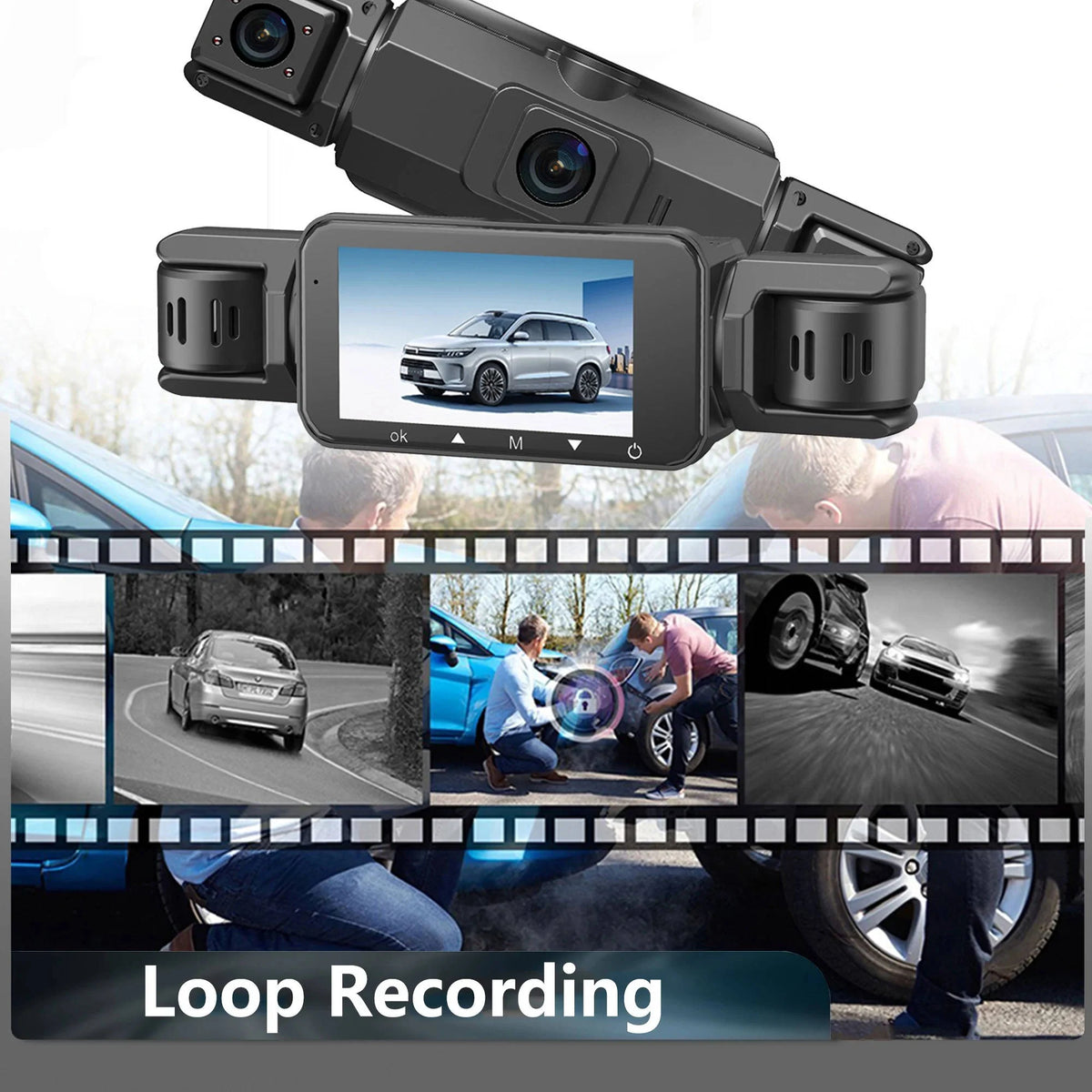 Car Dash Cam 4-Camera Surround Recording Night Vision