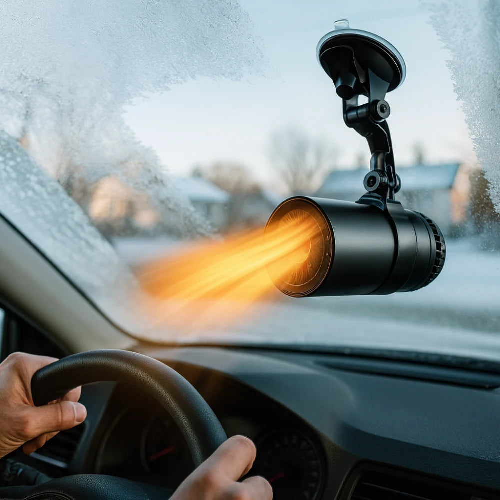 Car Heater & Fan 12V Instant Defrost Suction Mount