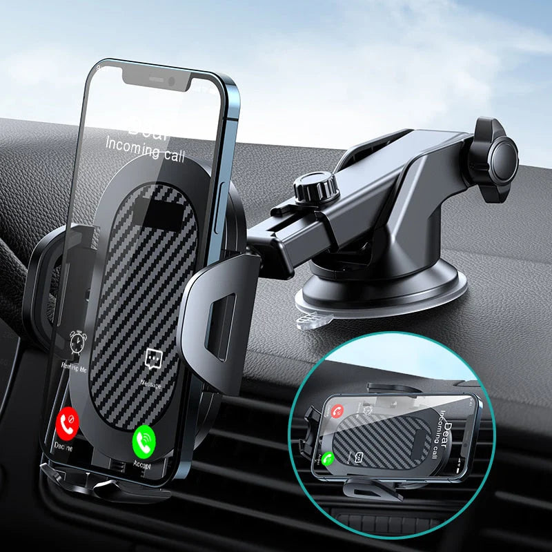 Car Phone Holder Adjustable 360° Viewing Angle Dual Mounting Options