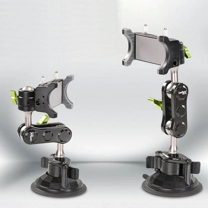 Car Phone Holder Adjustable Long Arm 360° Rotation Padded Grips