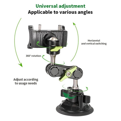 Car Phone Holder Adjustable Long Arm 360° Rotation Padded Grips