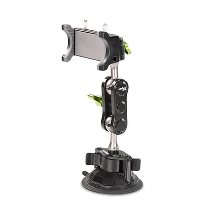 Car Phone Holder Adjustable Long Arm 360° Rotation Padded Grips