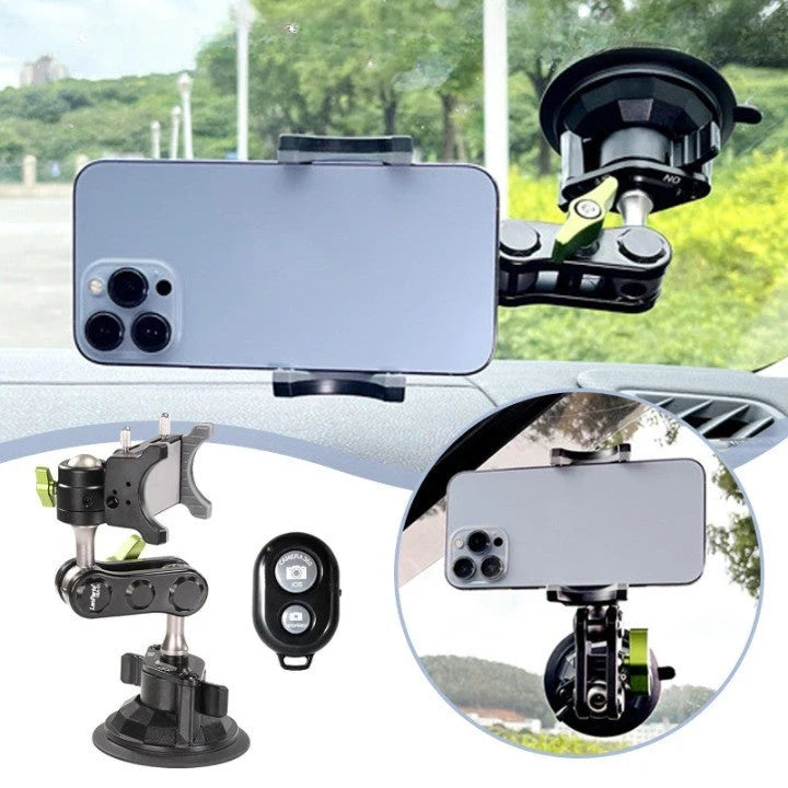 Car Phone Holder Adjustable Viewing Angle Strong Suction Retractable Mount