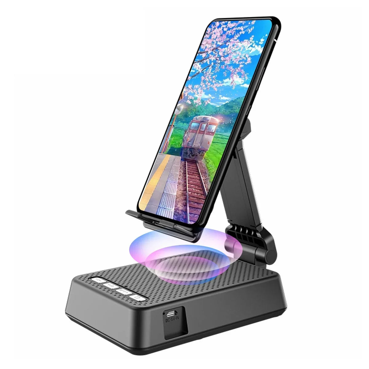 Car Phone Holder Bluetooth Speaker Foldable Adjustable Mount