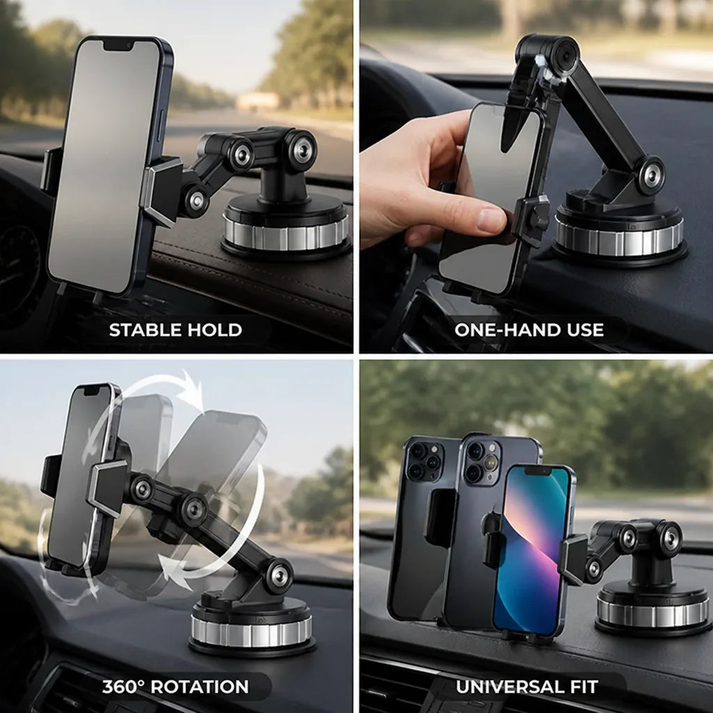 Car Phone Holder Suction Cup 360° Rotation Universal Fit