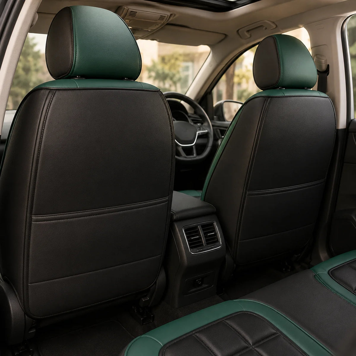 Car Seat Covers Quilted Padded Airbag-Compatible Set of 11