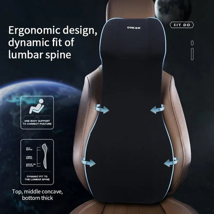 Car Seat Cushion Set Memory Foam Neck & Lumbar