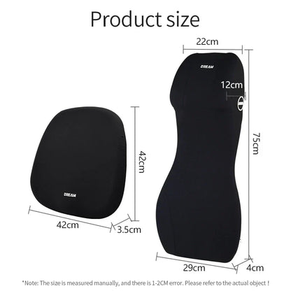 Car Seat Cushion Set Memory Foam Neck & Lumbar