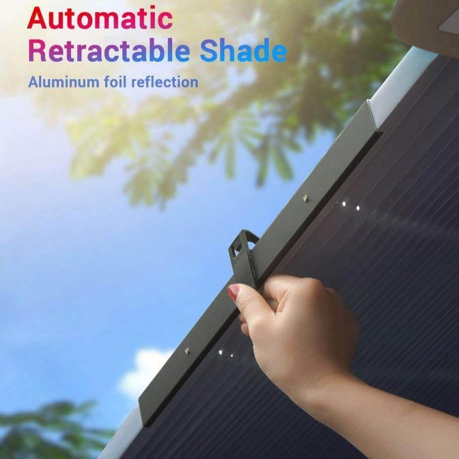 Car Windshield Sunshade Retractable UV-Blocking Reflective Aluminum