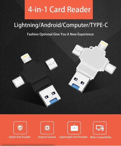 Card Reader Four-Connector MicroSD Support