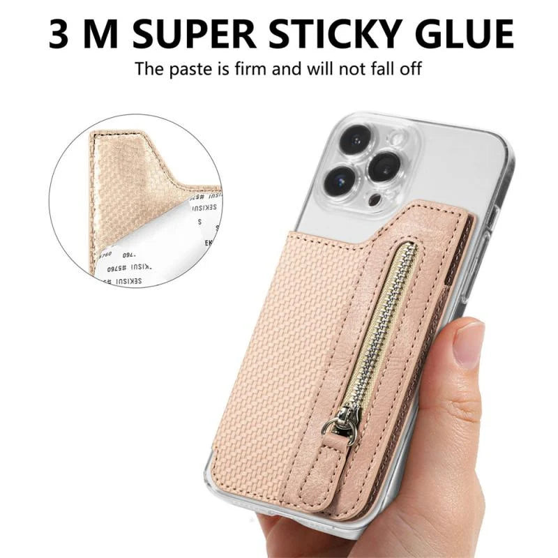 Card Wallet PU Leather RFID-Blocking Zipper & Magnetic Closure