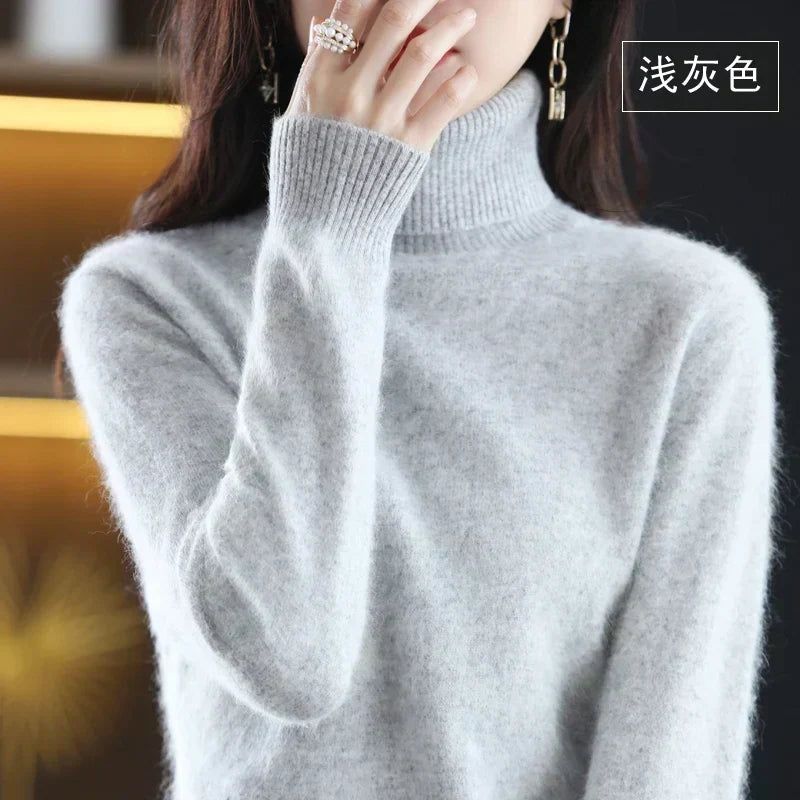 Cashmere Turtleneck Sweater Lightweight Fitted Fit
