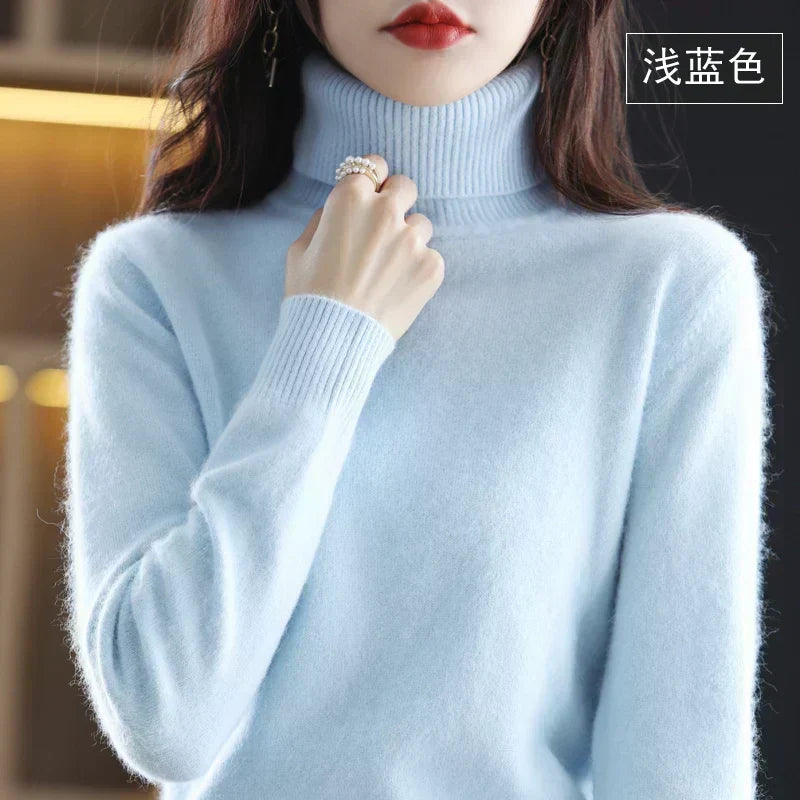 Cashmere Turtleneck Sweater Lightweight Fitted Fit