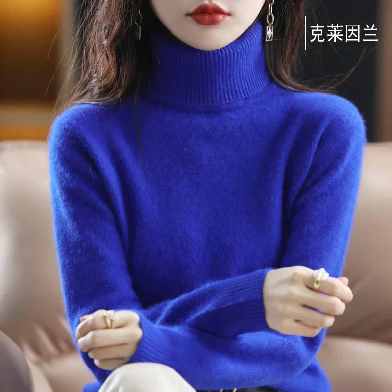 Cashmere Turtleneck Sweater Lightweight Fitted Fit