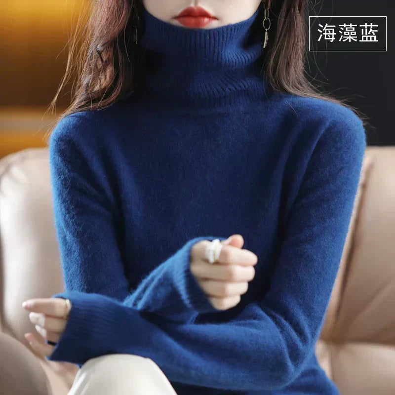 Cashmere Turtleneck Sweater Lightweight Fitted Fit