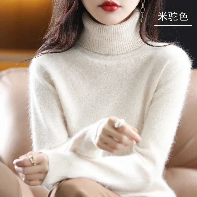 Cashmere Turtleneck Sweater Lightweight Fitted Fit