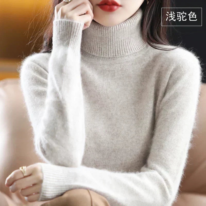 Cashmere Turtleneck Sweater Lightweight Fitted Fit
