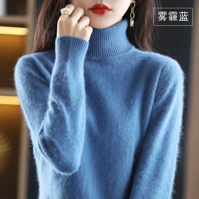 Cashmere Turtleneck Sweater Lightweight Fitted Fit