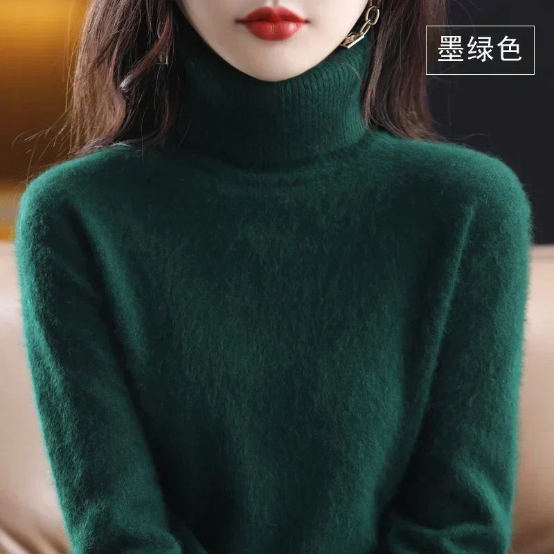Cashmere Turtleneck Sweater Lightweight Fitted Fit