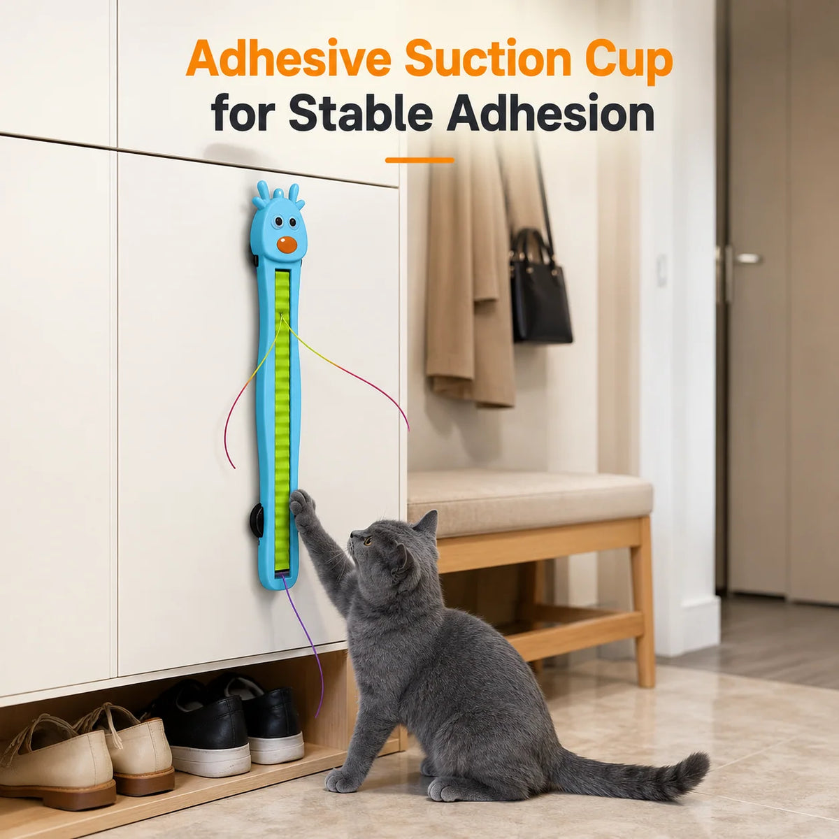 Cat Toy 360° Rotating Rope Suction Cup Mount