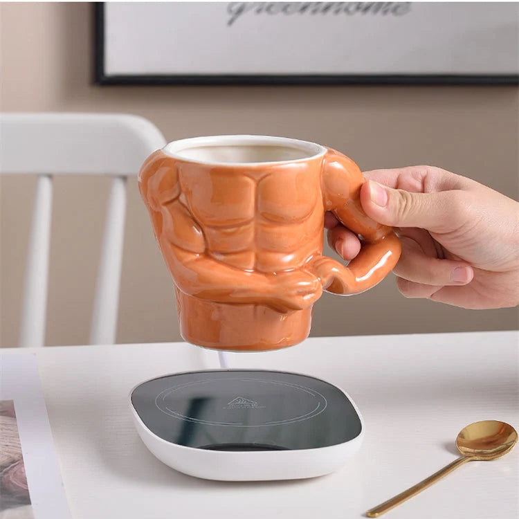 Ceramic Mug Muscular Arm Handle 9.5 Oz