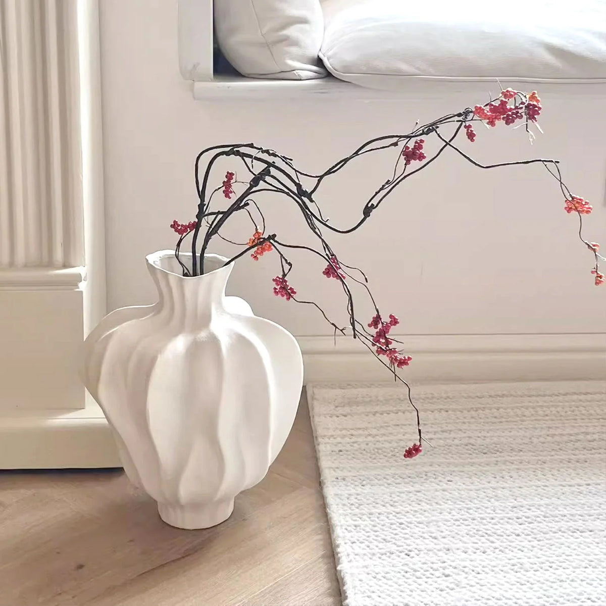 Ceramic Vase Sculptural Organic Design 24cm