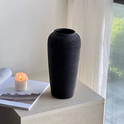 Ceramic Vase Textured Finish 11.6 Inch Height