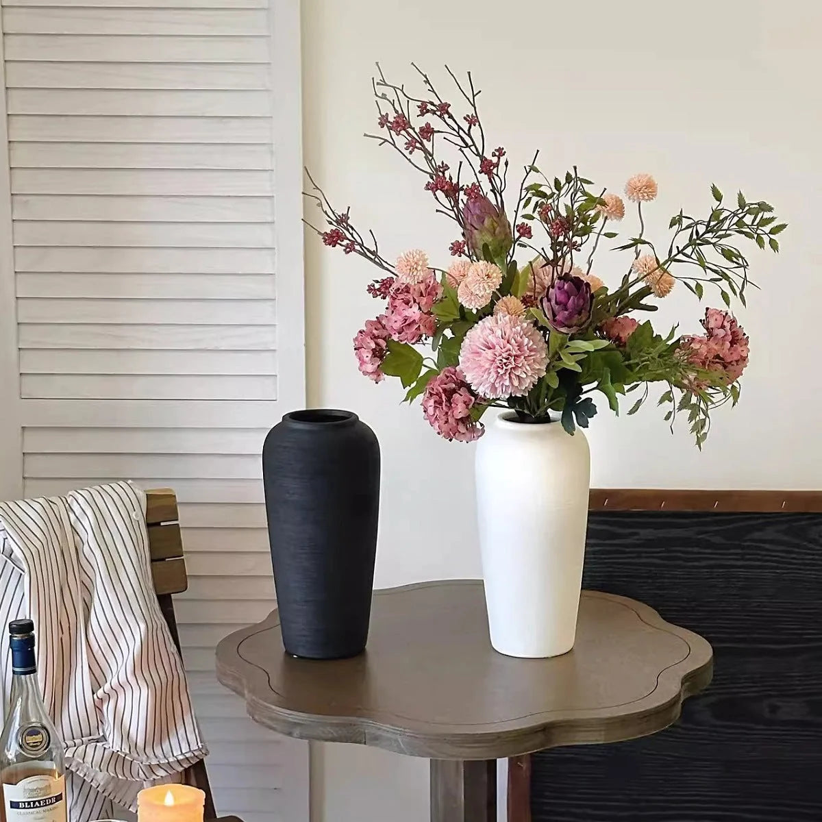 Ceramic Vase Textured Finish 11.6 Inch Height